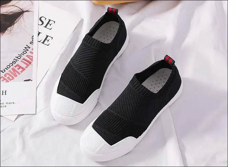 تحلق النسيج تزلج الأحذية النساء أحذية رياضية 2019 الربيع عارضة الجوارب الأحذية الإناث تنفس منصة حذاء مسطح امرأة