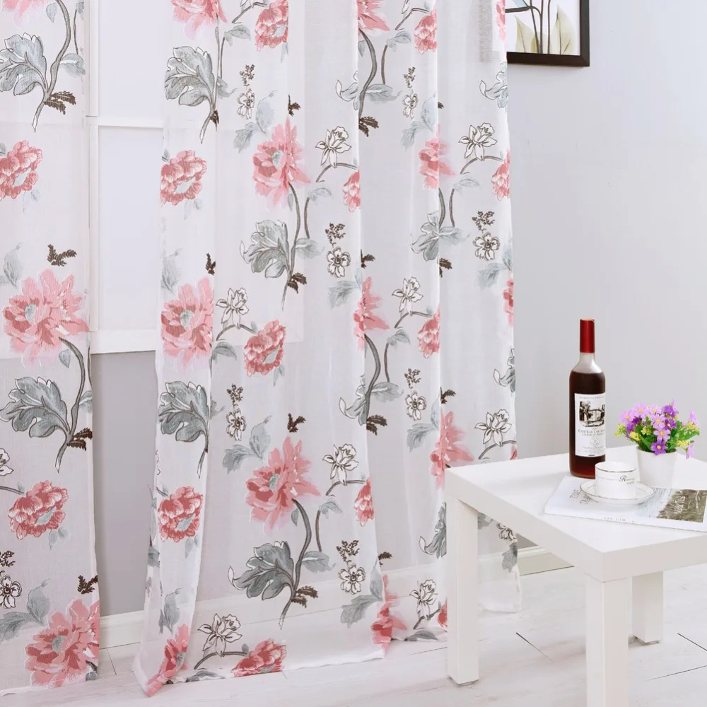 Moderna Cortinas Semi Sheer Burnout Tecidos Design Floral Cortina De Moderna Cortinas Semi Sheer Burnout Tecidos Design Floral Cortina De