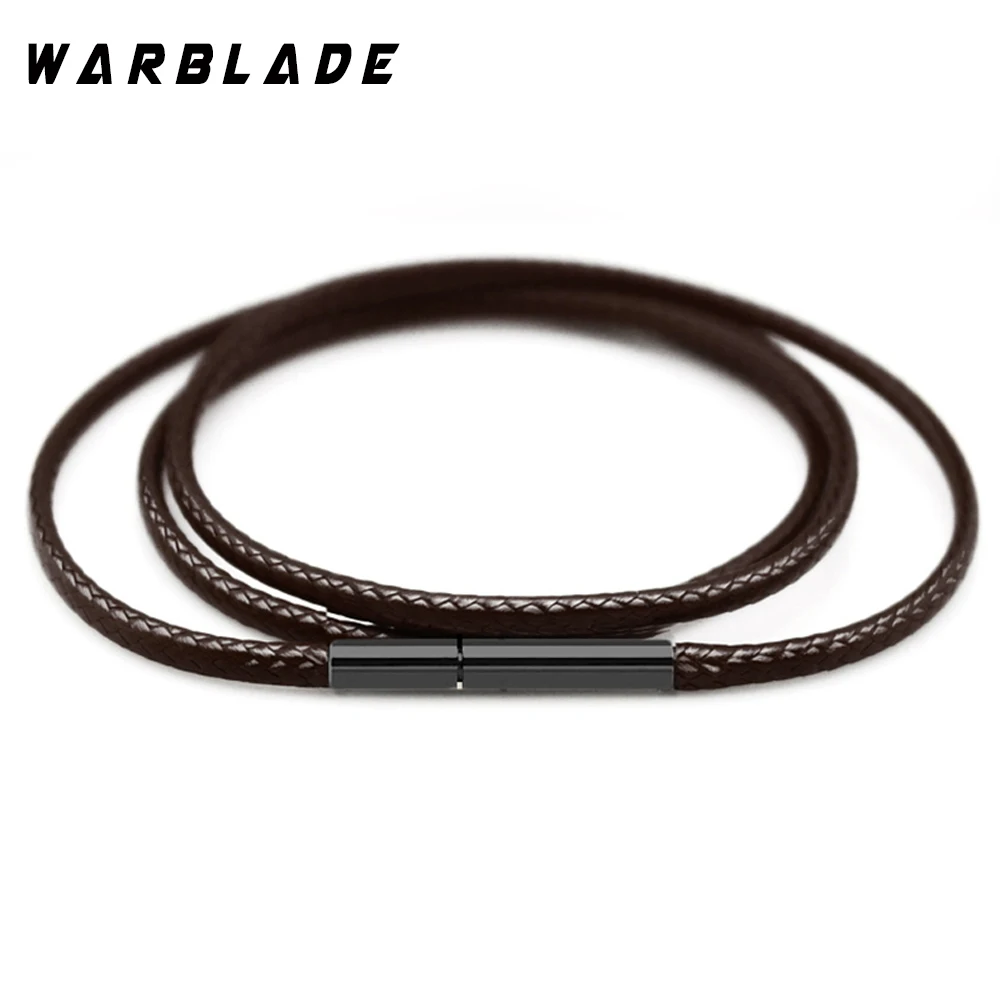 WBL 1 мм-3 мм кожаный шнур ожерелье Шнур Воск Веревка Цепь с застежкой из нержавеющей стали для мужчин женщин DIY ожерелье ювелирные изделия 3 шт./лот