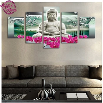 

5 pcs,Full Square 5D DIY Diamond Painting buddha,orchid,3d,Diamond Embroidery Cross Stitch,Mosaic,sticker,Christmas,wall decor