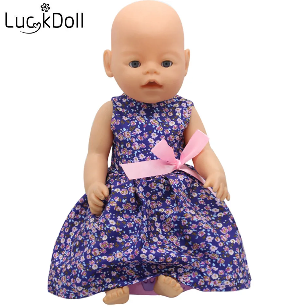 Luckydoll 8 шт. милое платье принцессы подходит 18 дюймов Американский 43 см BabyDoll одежда аксессуары игрушки Детский Рождественский подарок