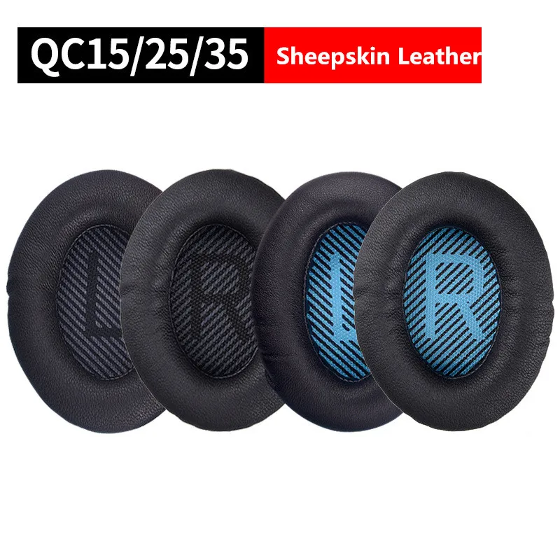 Sheepskin Leather Replacement Memory Foam Earpads for BOSE QC2 QC15 AE2 i QC25 QC35 Headphones Ear Pads Cushions Plastic Stick