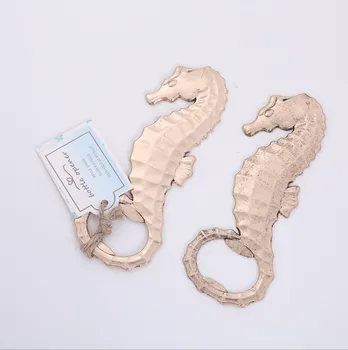 

Antique Gold Seahorse Bottle Opener Wine Beer Cap Openers Beach Themed Wedding&Baby Shower Favors 10PCS