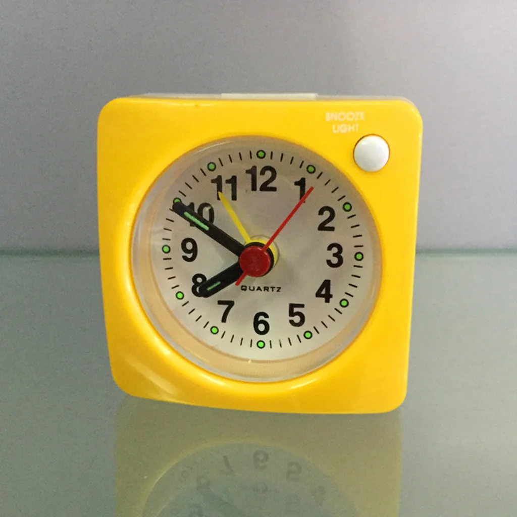 Travel Alarm Clock with Snooze & Night Light - Ascending Sound 4 Step Small Portable Mini Clock Home Bedroom Table Decor 