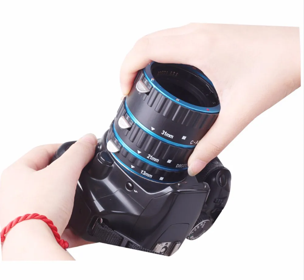 Голубое металлическое Крепление Автофокус AF Макро Удлинитель кольцо для объектива Canon EF-S 7D 6D Mark II 5Ds R 5D Mark IV 80D 77D 70D 60D 1DX