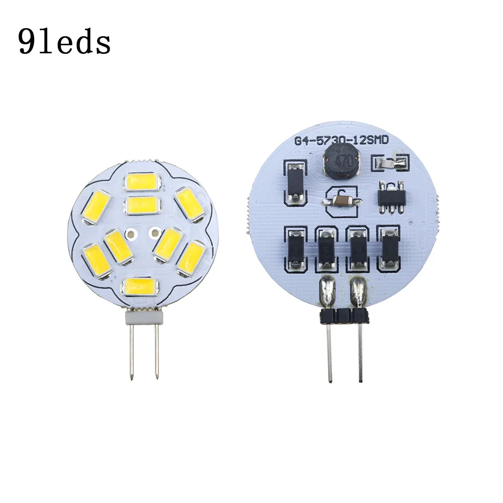 Круглый светодиодный источник света DC/AC 12V G4 База 5730 SMD LED двухштырьковая люстра