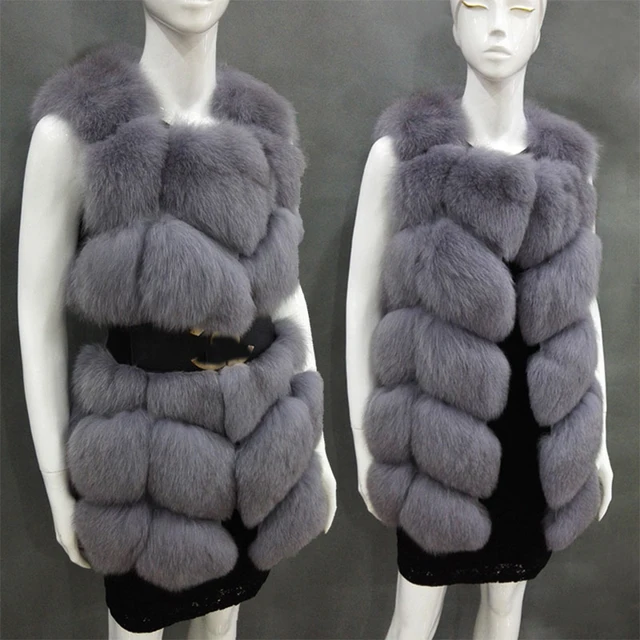 Miniola Vintage Fox Fur From 1970s Blue Coat Hooded Fur Coat With Cat Ears