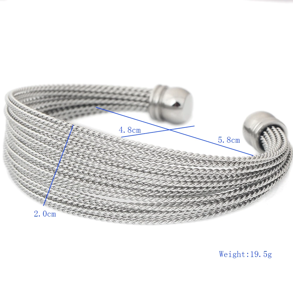 Never Fade Stainless Steel Twisted Wire Bracelets Bangles Gold / Rose Color Women's Fashion Jewelry