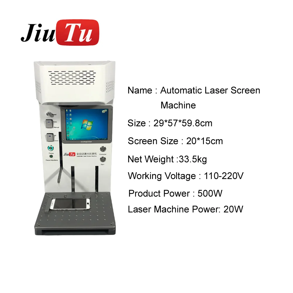 Automatic Fiber Laser Marking Machine Engraver Cutter With Built-in Computer For iPhone 8 8P XS XR XSMax Rear Glass Separation (7)