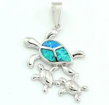 Livraison le Chian et Cadeau Boîte Mignon Tortue Alsome Opale de Feu Pierre Pendentif Pour Femmes 1 ”OP236