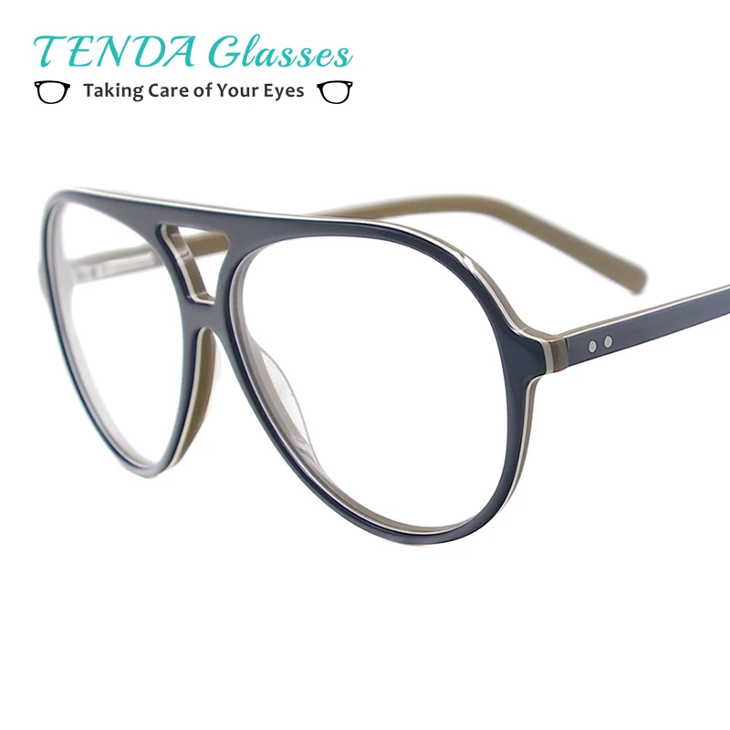 Buy Big Fashion Men Oval Acetate Eyewear Frame With