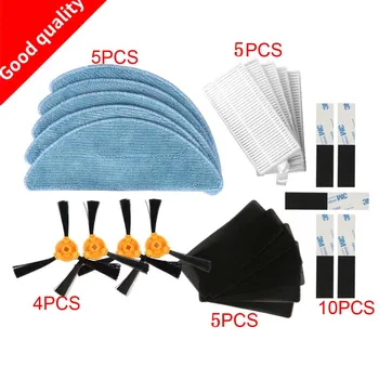

4Pcs side brush+5Pcs HEPA filter+5Pcs sponge+5Pcs mop cloth+10Pcs magic paste for CONGA EXCELLENCE Robotic Vacuum Cleaner Parts
