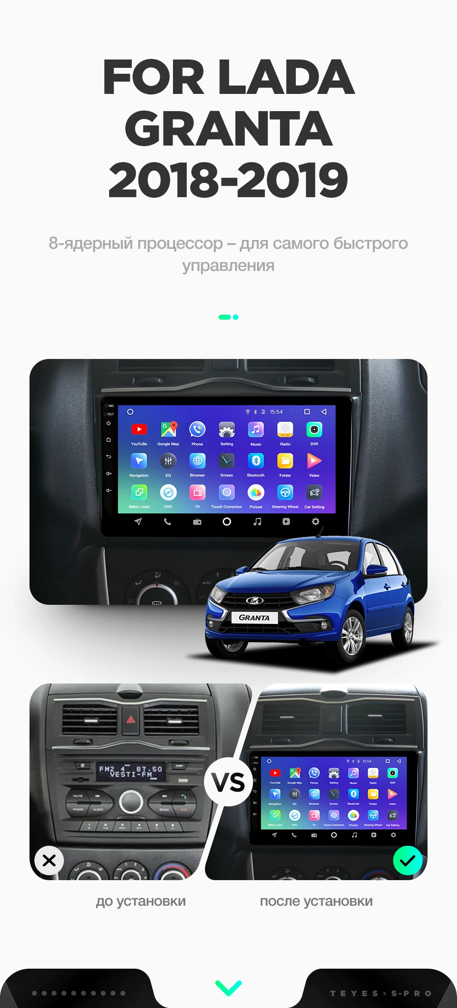 Cheap TEYES SPRO For Lada Granta 2018-2019 Car Radio Multimedia Video Player Navigation GPS Android 8.1 Accessories Sedan No dvd 2 din 6