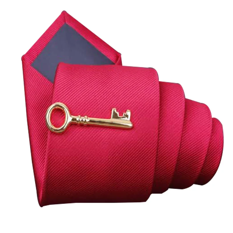 

KBAP Mens Fashion Tie Clips Silver Gold Key Design Neck Tie Bar Clip Necktie Clasp Pins Wedding Business Favor Gifts