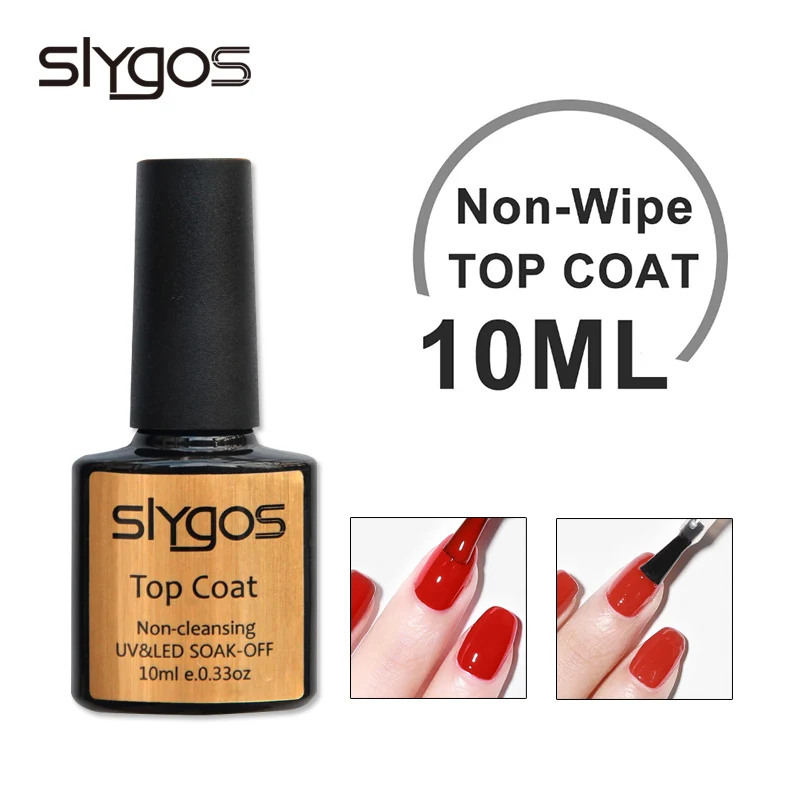 SLYGOS Top& Base Coat Гель-лак для ногтей 2 шт. Top It Off+ Базовое покрытие гель для нанесения основания Набор лаков для ногтей 10 мл УФ-грунтовка для ногтей - Цвет: top coat