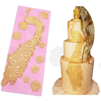 

Peacock Lace Mat Silicone Lace Mat Silicone Mold For Wedding Cake Fondant Cake Decorating Tools Kitchen Cake Baking Tools
