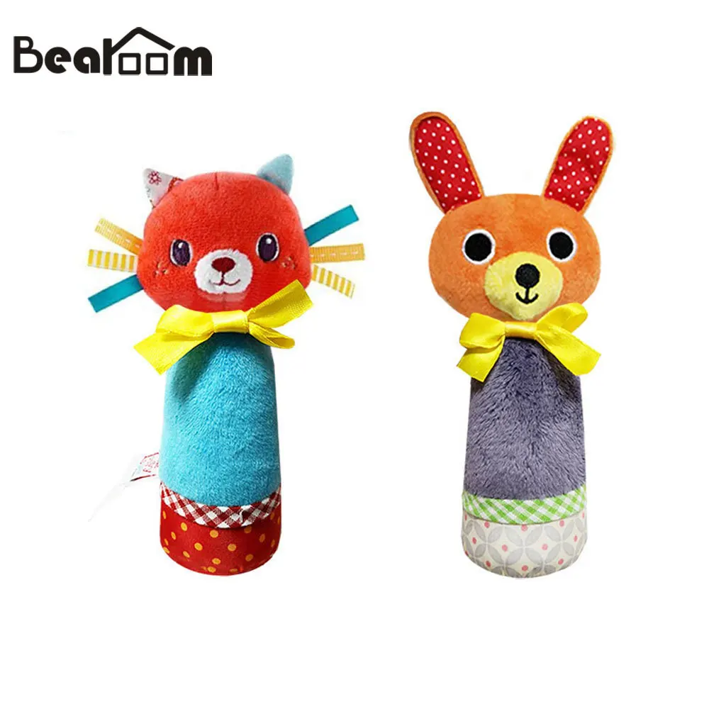 

Bearoom Lovely Rattle Animal Cartoon Stroller Toy For Baby 0-12 Months Infant Baby Rattle Toys Mobile Hand Bell Soft Plush Gift