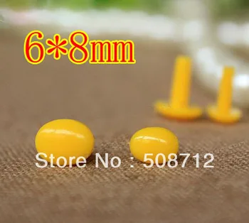 

Free shipping!!!!200pairs Yellow Color Oval Plastic Safety Noses, Buttons 6*8mm