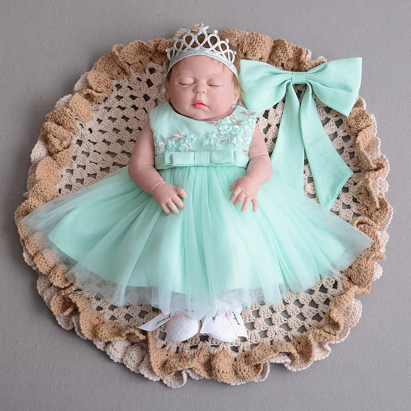 Elegant Cute Baby  Girl Dress  with Sleeveless Gown Birthday 