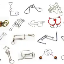 19 шт./компл. Головоломка из металлической проволоки пазл для Тренировки Мозга игра для взрослых и детей