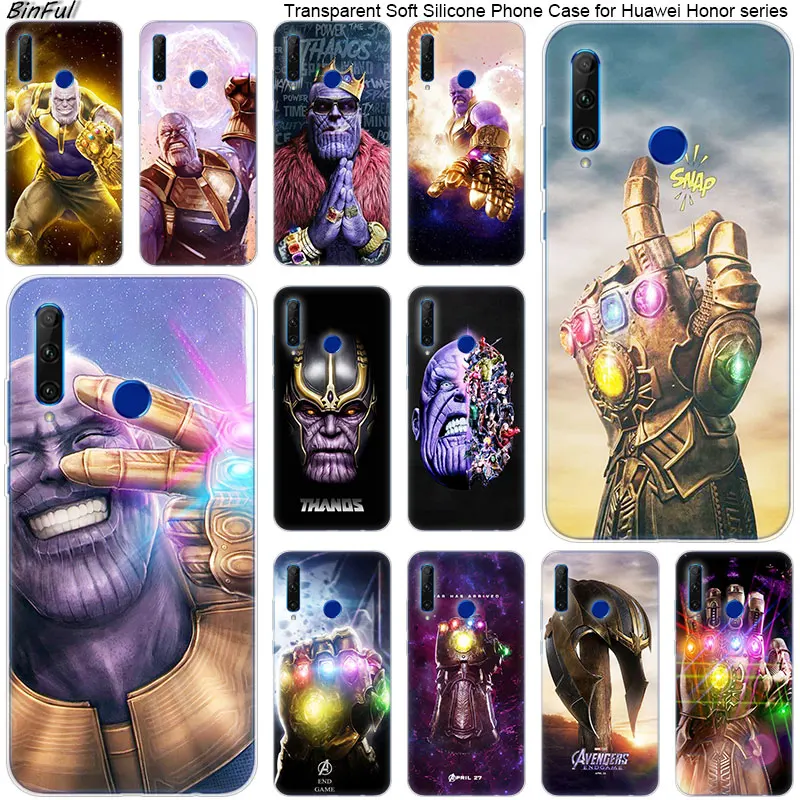 

Thanos Avengers Infinity War Silicone Phone Case for Huawei Honor 20 20i 10 9 8 Lite 8X 8C 8A 8S 7S 7A Pro View 20 Fashion Cover