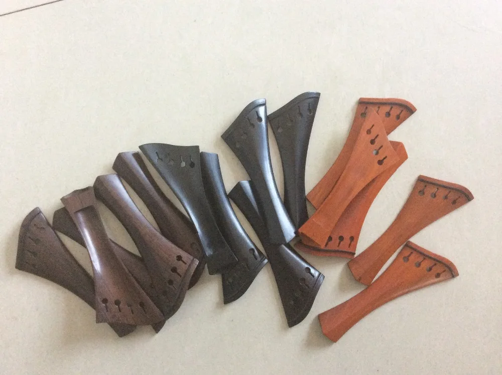 

4/4 violin fittings tailpieces pernambuco ,rose and ebony 5 pcs each , total 15 pieces