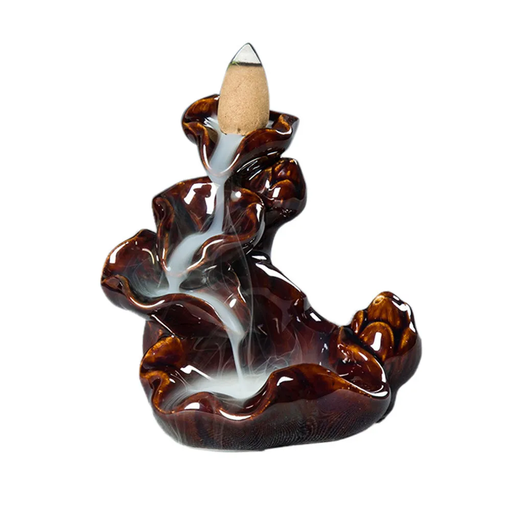 

Porcelain Backflow Ceramic Incense Burner Holder Buddhist Backflow scented hollow bullet sandalwood aromatherapy