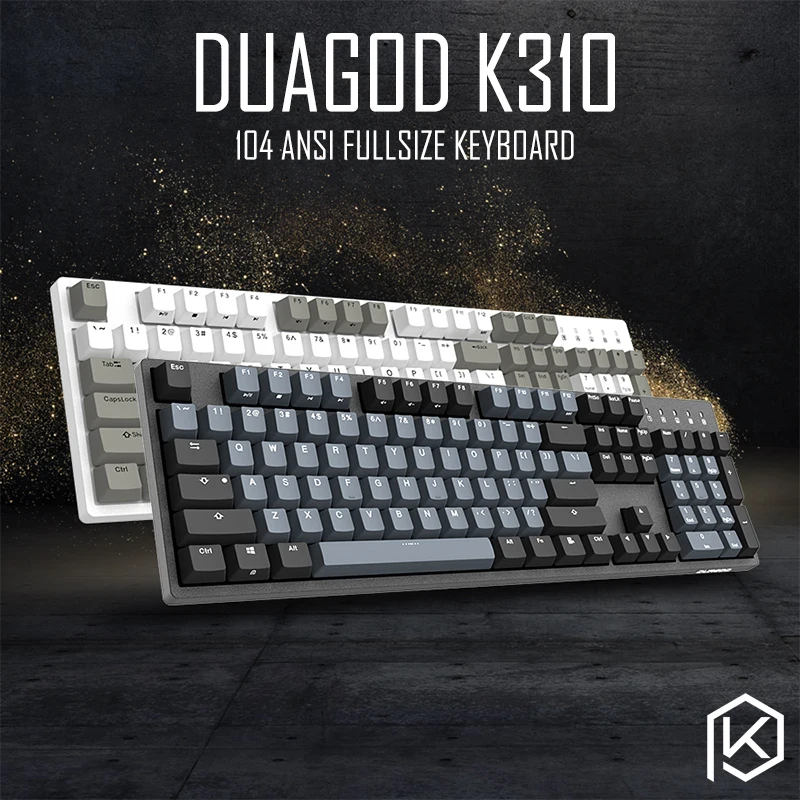Цена Механическая клавиатура durgod 104 Телец k310 с помощью переключателей cherry mx pbt doubleshot keycaps коричневый синий черный красный серебристый переключат...