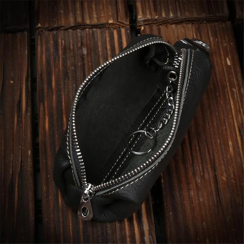 Genuine Cow Leather Men Women Key Bag Small Business Kay Case Women Housekeepers Wholesale purse keychain  keychain wallet