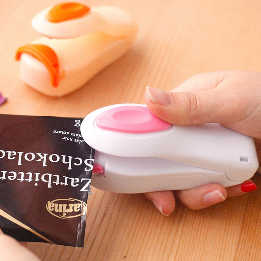 

Portable Mini Heat Sealing Machine Plastic Bag Smart Sealer Machine Vacuum Food Bag Resealer Clip Clamps For Bags Kitchen Gadget