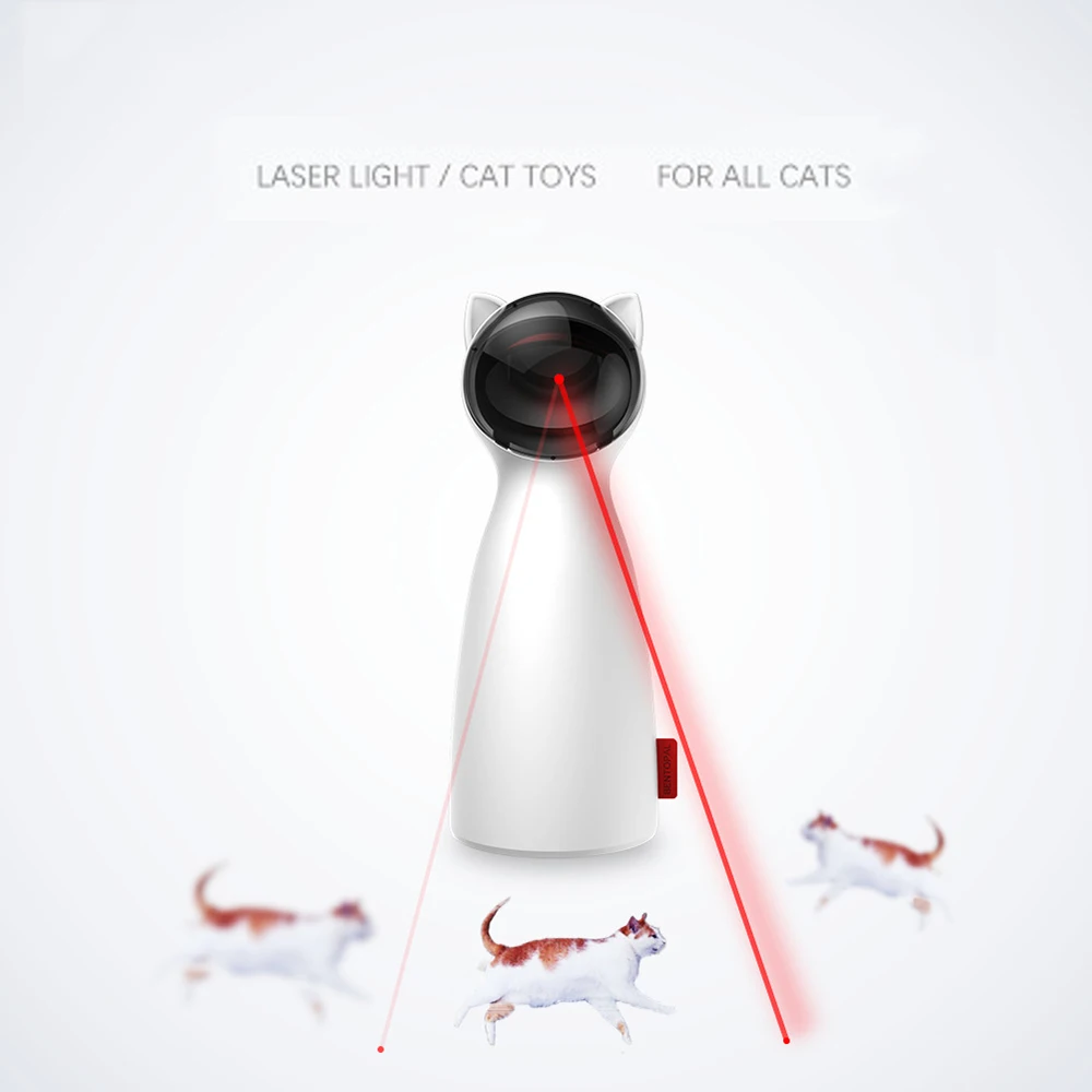 

Entertaining Creative Cat Pet LED Laser Funny Toy Smart Automatic Cat Exercise Training Toy Multi-Angle Adjustable USB Charge