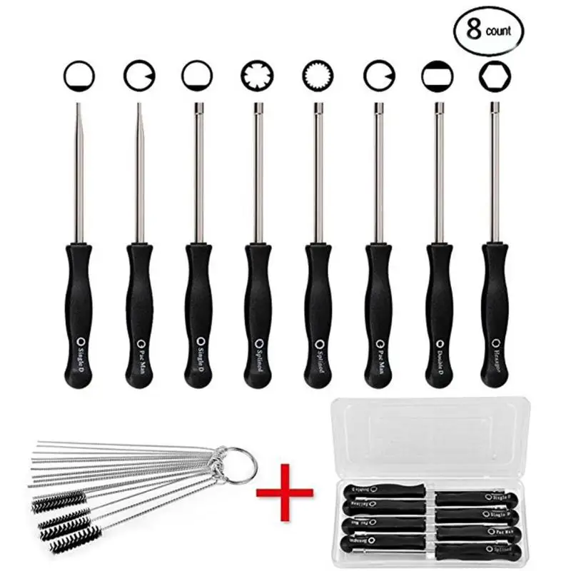 

8pcs Multitool Screwdriver Bits Set Carburetor Adjustment Tool For 2 Cycle Small Engine Pac Man/Single Double D/7-Teeth Splinded