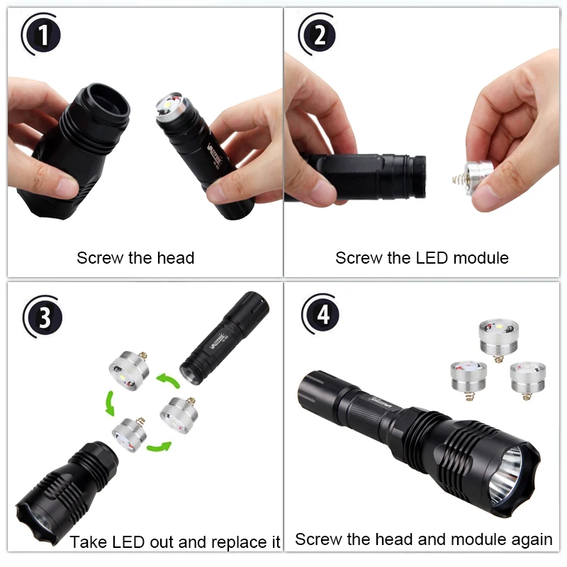 Modo ao ar Livre à Prova Luzes da Tocha Luz para 18650 Vastfire Branco Vermelho Cor Verde Caça Luz 1 Dwaterproof Água Led Tactical Arma 802 - 12 Esporte e Lazer