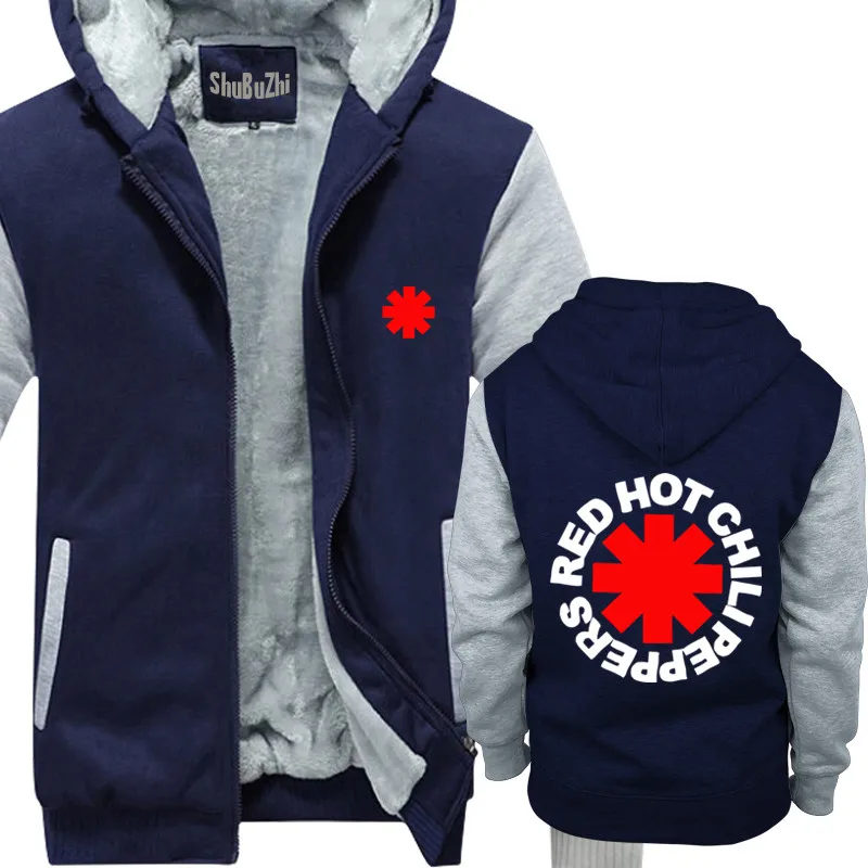 Red Hot Chili Peppers Distressed Logo men thick fleece hoody warm hoodies winter jacket male