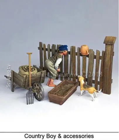 Неокрашенный миниатюрный мальчик модель из смолы аксессуары 1/35|Наборы для