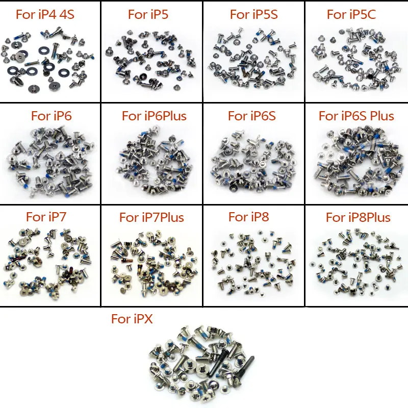 Полный комплект винтов полный набор с 2 нижней док-станцией Замена Винта для iPhone 6 6s 7 7p 8 8P X Мобильные аксессуары