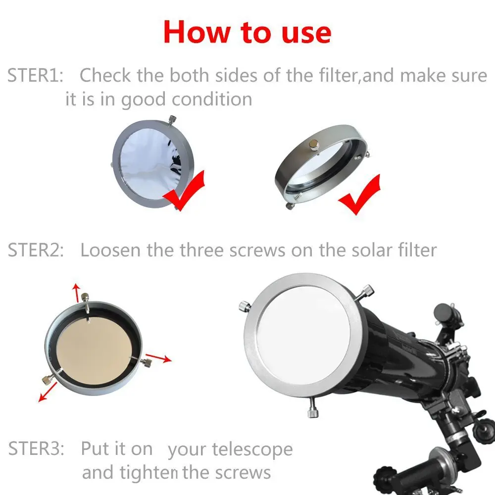 Регулируемый 81-112 мм Солнечный солнцезащитный фильтр, Baader Планетарная пленка, для 81-112 мм Диафрагма телескоп металл