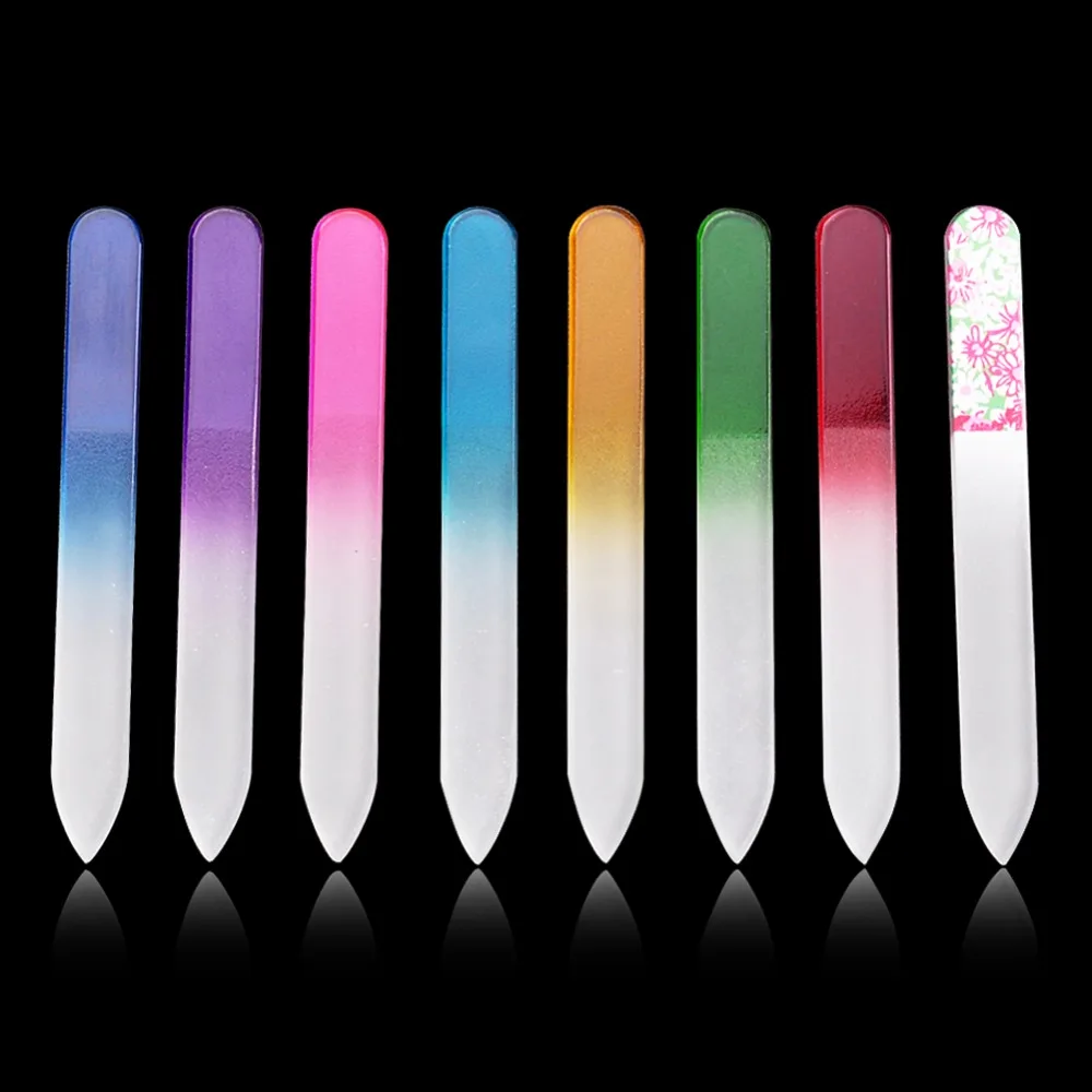 

1Pc Biutee Pro Nail File Manicure Device Tool 9cm Durable Crystal Glass Nail Art Buffer Files Color Randomly