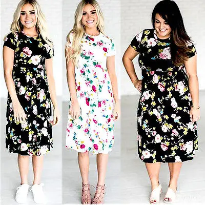 

2018 New Women BOHO Sleepwear Prom Floral Nightgowns Summer Casual Sleepdress