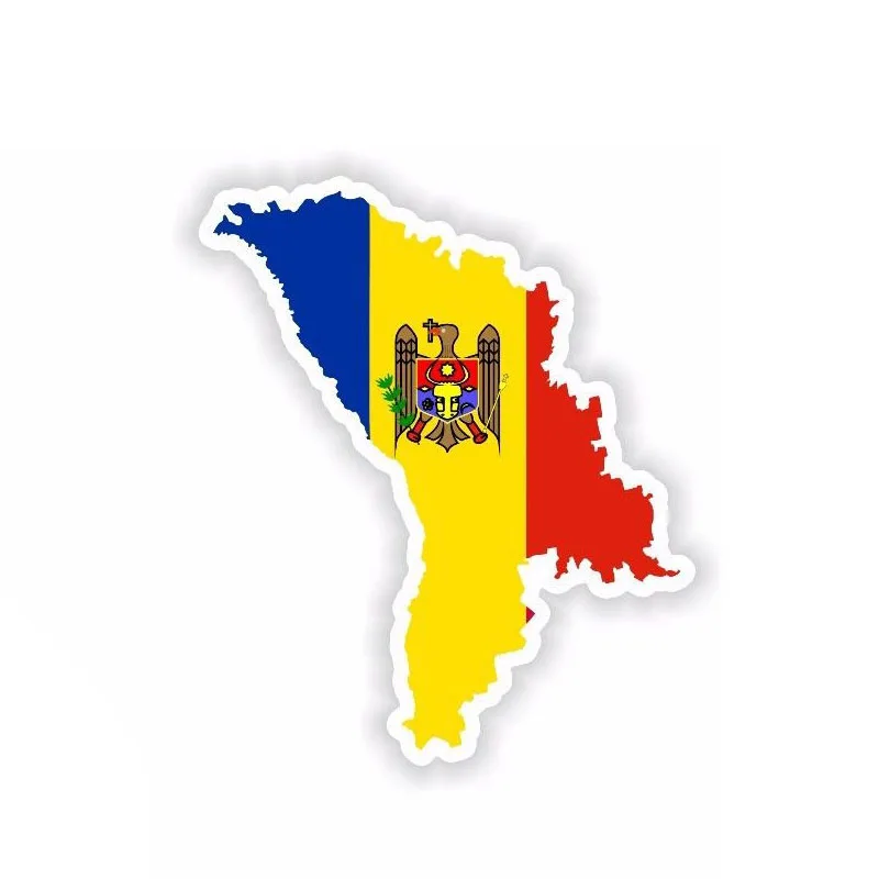 YJZT 6.9CM*13CM Car Styling Moldova Helmet Bike Motorcycle Car Sticker Decal 6-1868