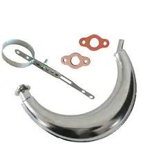 Хромированный глушитель выхлопной Piep& хомут глушителя выхлопа для 49cc 80cc моторизованный велосипед