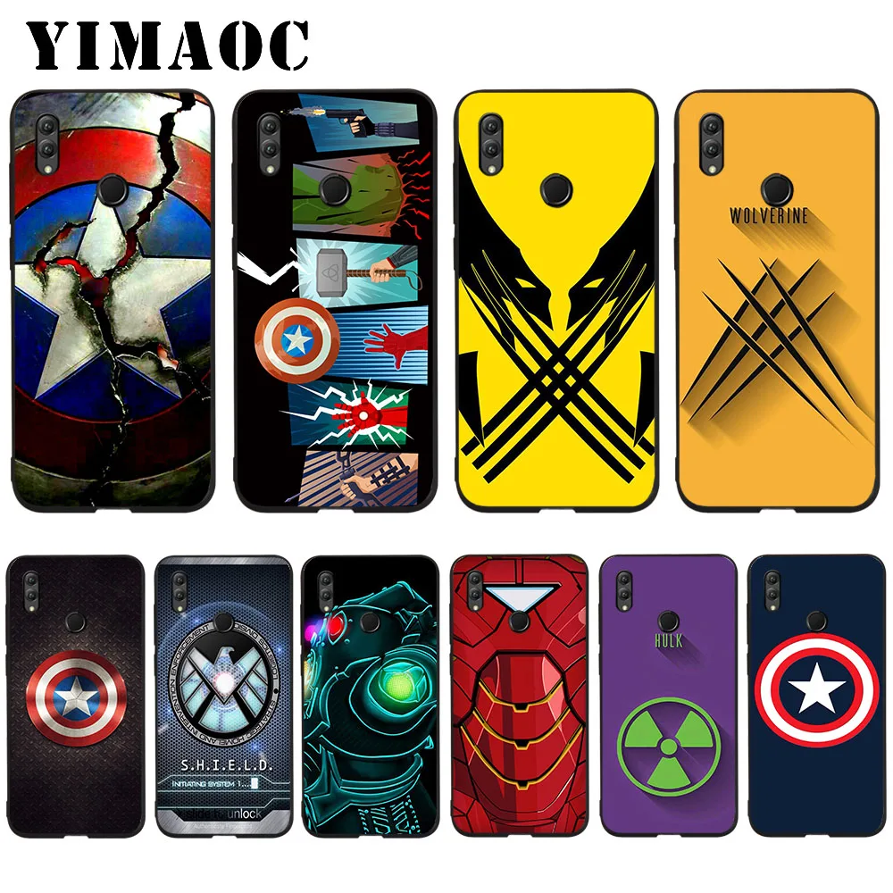 

YIMAOC Marvel Comics logo Soft Case for Huawei Honor Note 10 9 Lite 8C 8X 8 Lite 7X 7A 3GB Pro 7C 6A