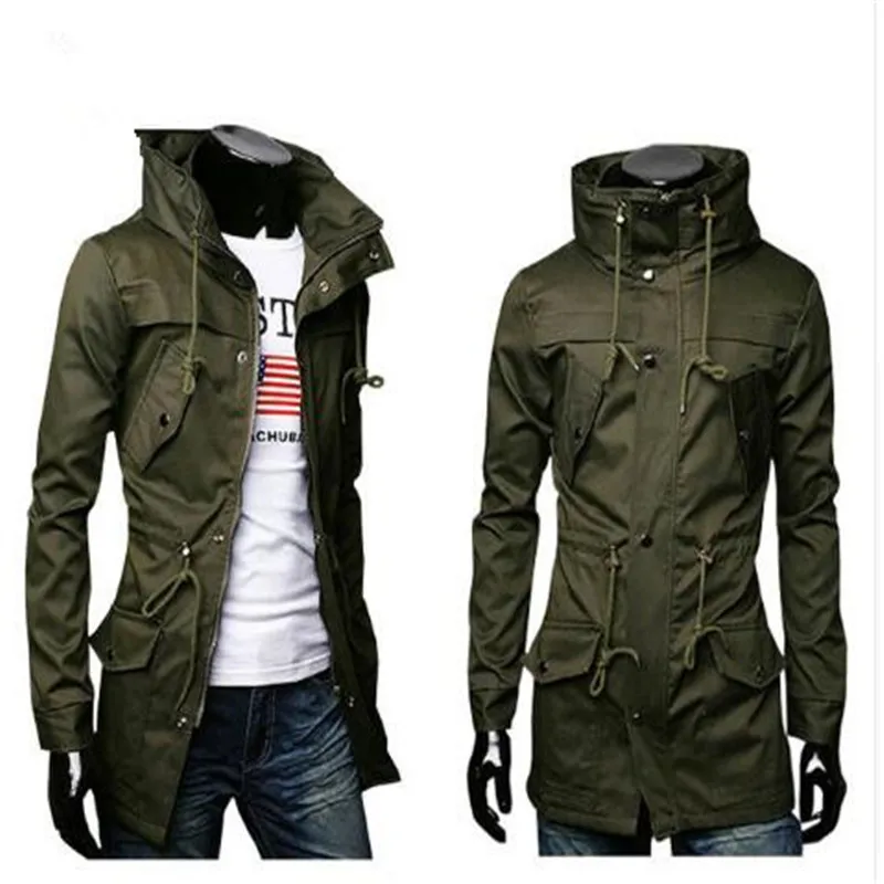 

Casual Slim Overcoat Stylish Mens Long Trench Coat Europe Trenchcoat Jacket Windbreaker Male Coat Trench M-2XL