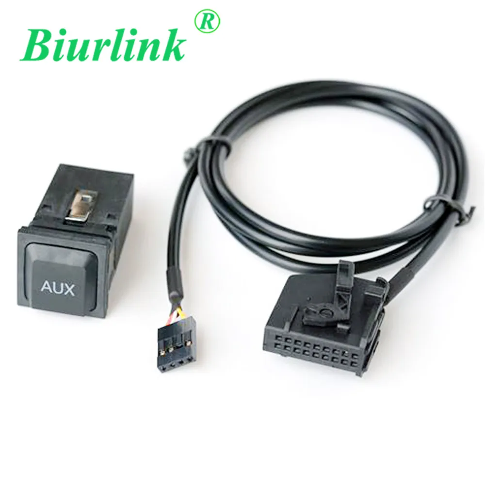 

Biurlink RNS2 MFD2 Aux In Switch Harness Wire Cable for Volkswagen for Audi 18Pin CD Socket
