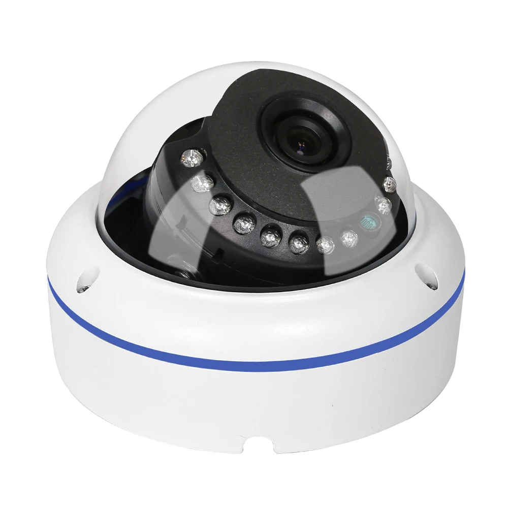 Купольная камера видеонаблюдения VandalProof 4 МП H.265 Hi3516D + 1/3 дюйма OV4689 25fps IP двойная 12 В