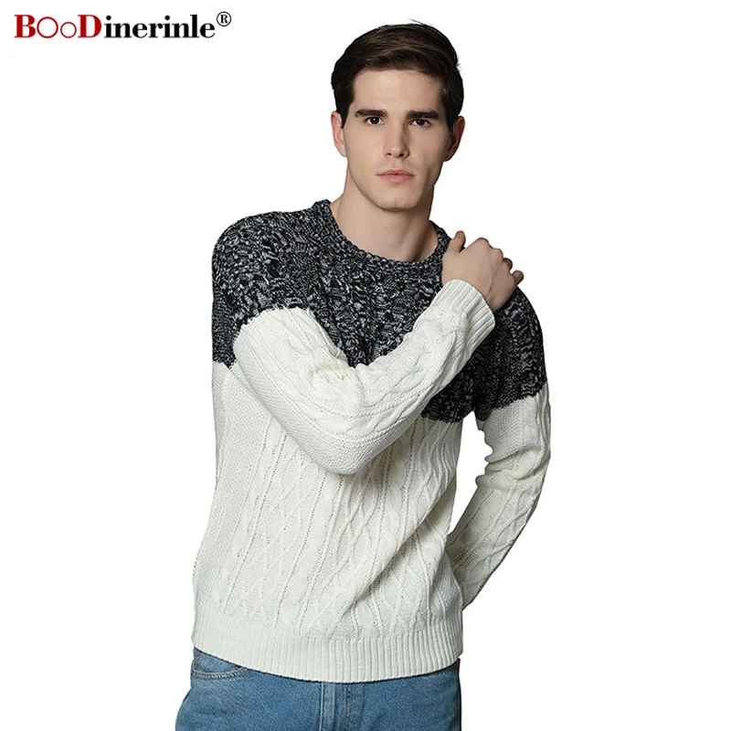 BOoDinerinle New Hot Men's Sweater Loose Long Sleeves