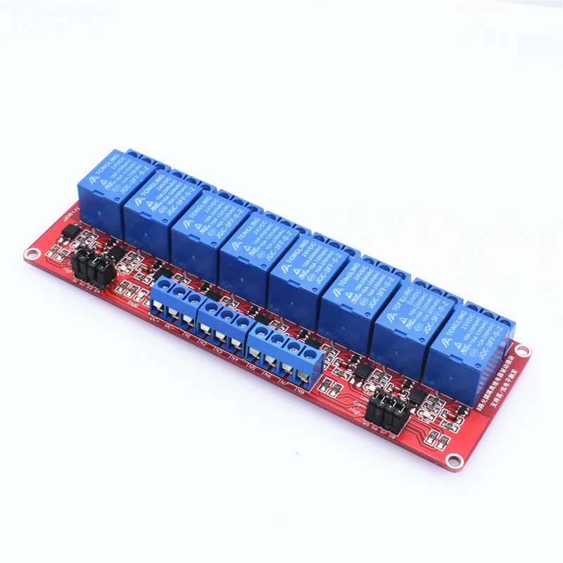 

EIGHT 8 channel relay module 24V high and low level trigger relay control with optocoupler for PLC automation equipment control