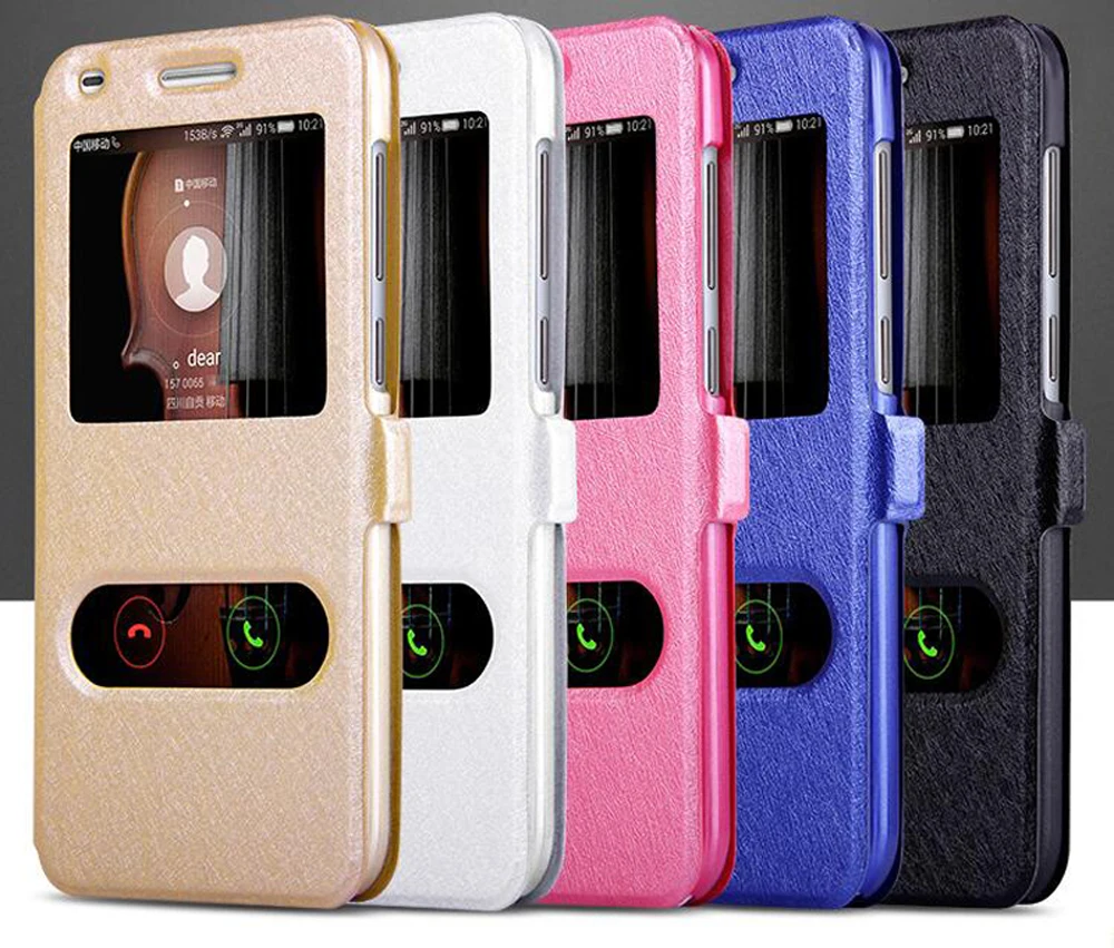 

For Huawei Y6 2017 Case Cover Quick View Window Answer Leather Flip Case for Huawei Y5 Y9 Y7 2018 Nova 3i Mate 20 Lite 7A 7C Pro