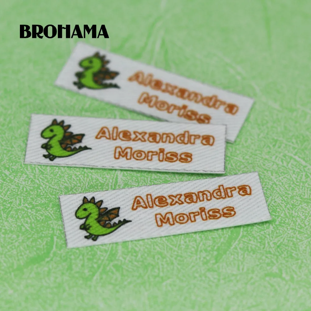 

120 pieces Custom logo labels, Name iron on label, Custom Clothing tags, Organic Cotton Labels