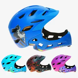 Дети полный уход за кожей лица Велоспорт шлем OFF-ROAD trail горный mtb велосипед шлем с подсветкой для B Детский велосипедный шлем оборудование